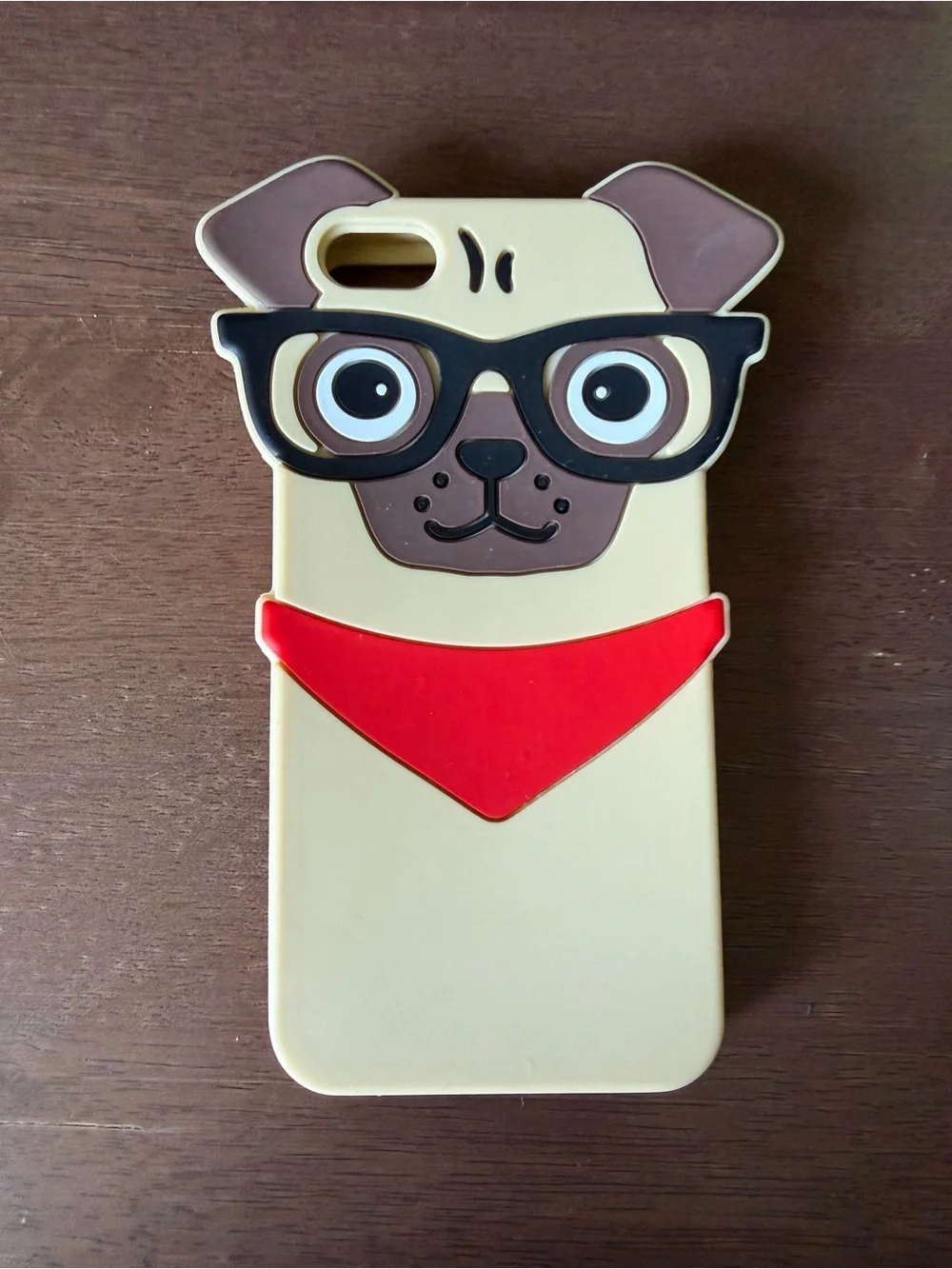 Cute Pug Dog Silicone Phone Case with Red Bandana